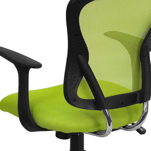 English Elm Alfred Mid-Back Mesh Swivel Office Chair with Chrome Base and Ergonomic Comfort for Productivity Green H-8369F-GN-GG