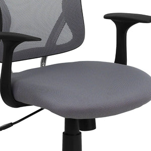 English Elm Alfred Mid-Back Mesh Swivel Office Chair with Chrome Base and Ergonomic Comfort for Productivity Gray H-8369F-GY-GG
