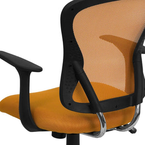 English Elm Alfred Mid-Back Mesh Swivel Office Chair with Chrome Base and Ergonomic Comfort for Productivity Orange H-8369F-ORG-GG