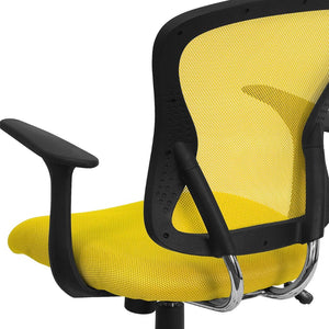 English Elm Alfred Mid-Back Mesh Swivel Office Chair with Chrome Base and Ergonomic Comfort for Productivity Yellow H-8369F-YEL-GG