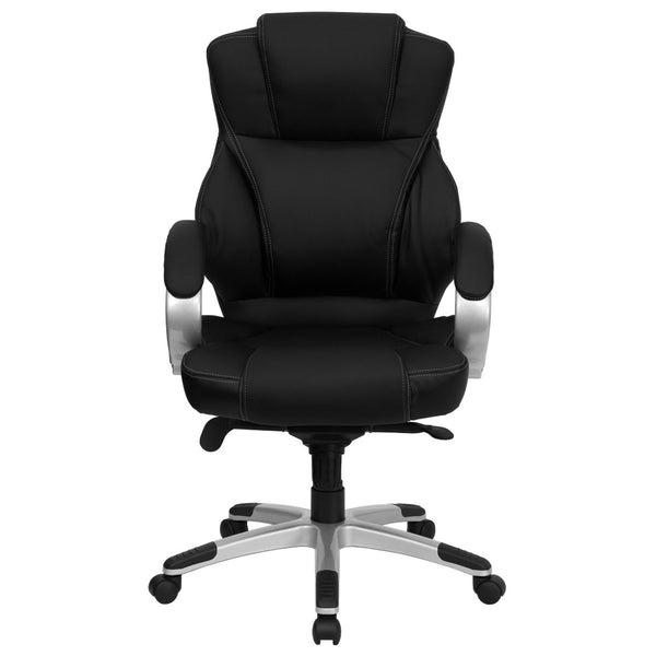 English Elm Hawkins High Back LeatherSoft Executive Office Chair with Ergonomic Design & Adjustable Comfort H-9626L-2-GG