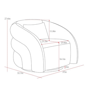 Pasargad Home Azzurro Swivel Chair - Luxurious Boucle Fabric, Modern Design, 360-degree Comfort Ivory Boucle Pzw-50046
