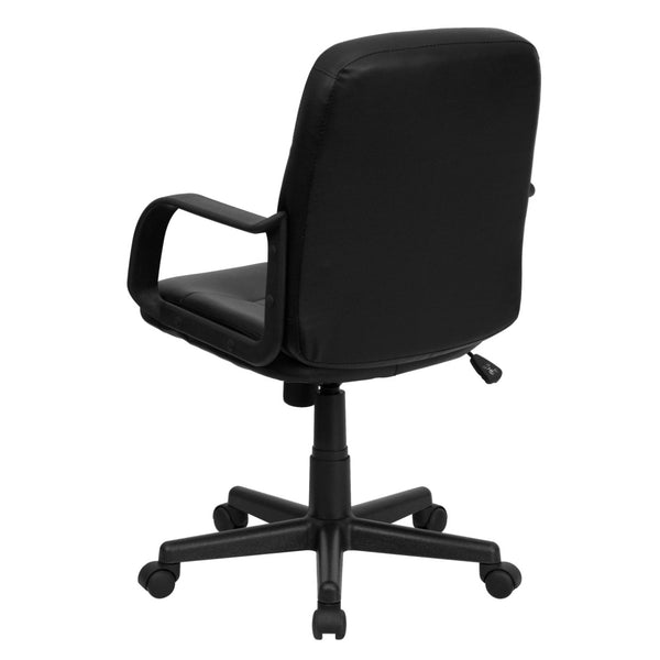 English Elm Paulson Mid-Back Executive Office Chair in Black Vinyl - Ergonomic Comfort & Custom Adjustability H8020-GG