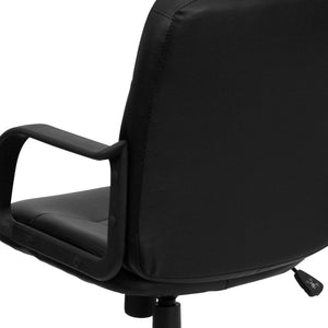 English Elm Paulson Mid-Back Executive Office Chair in Black Vinyl - Ergonomic Comfort & Custom Adjustability H8020-GG