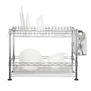 Safavieh Darina Two-Tier Adjustable Chrome Wire Dish Rack - Space-Saving Design For Modern Kitchens & Rvs HAC1000A