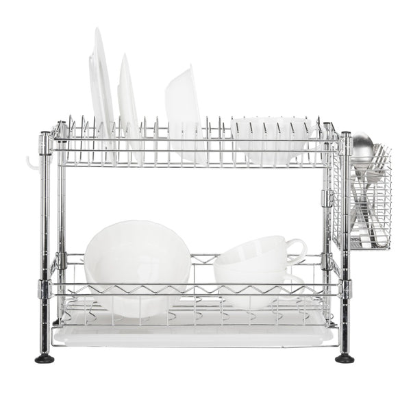 Safavieh Darina Two-Tier Adjustable Chrome Wire Dish Rack - Space-Saving Design For Modern Kitchens & Rvs HAC1000A