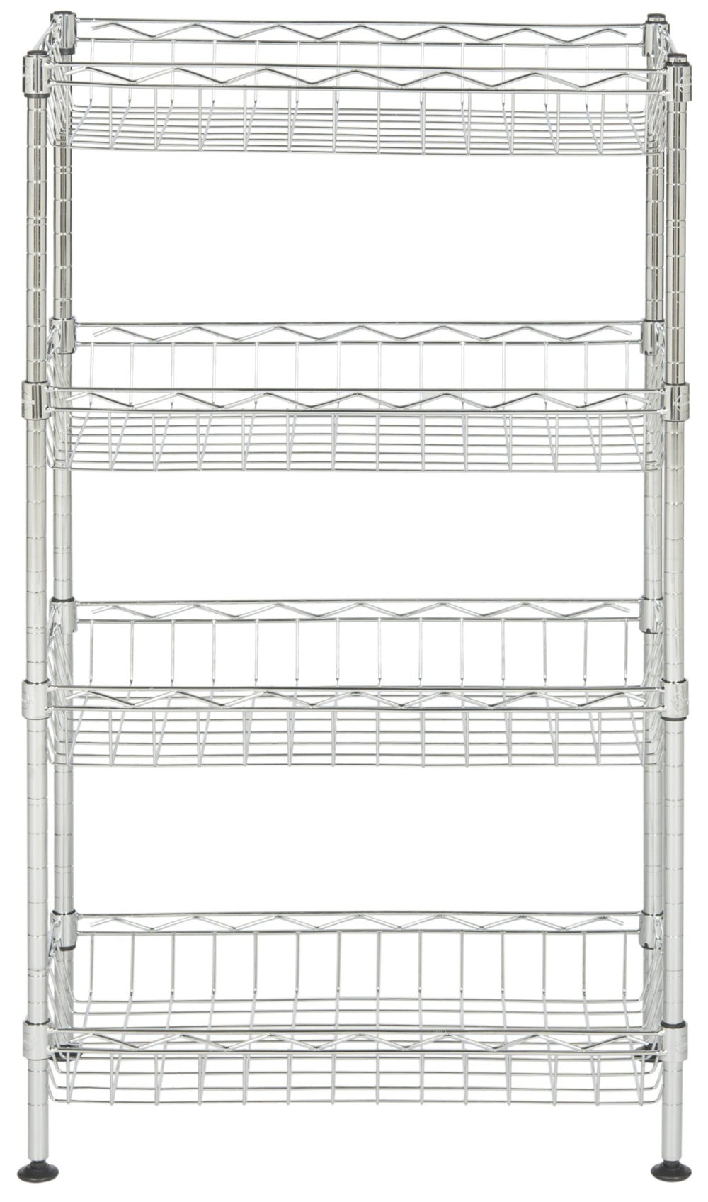 Safavieh Gaston 4 Tier Chrome Wire Mini Rack – Stylish & Versatile Storage Solution For Every Room In Your Home HAC1001A