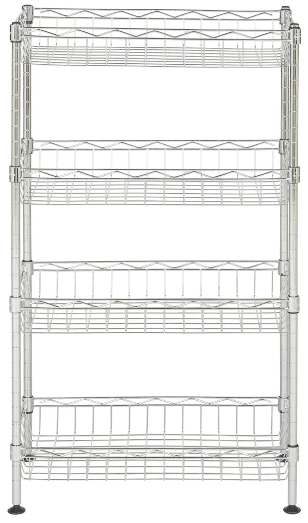 Safavieh Gaston 4 Tier Chrome Wire Mini Rack – Stylish & Versatile Storage Solution For Every Room In Your Home HAC1001A