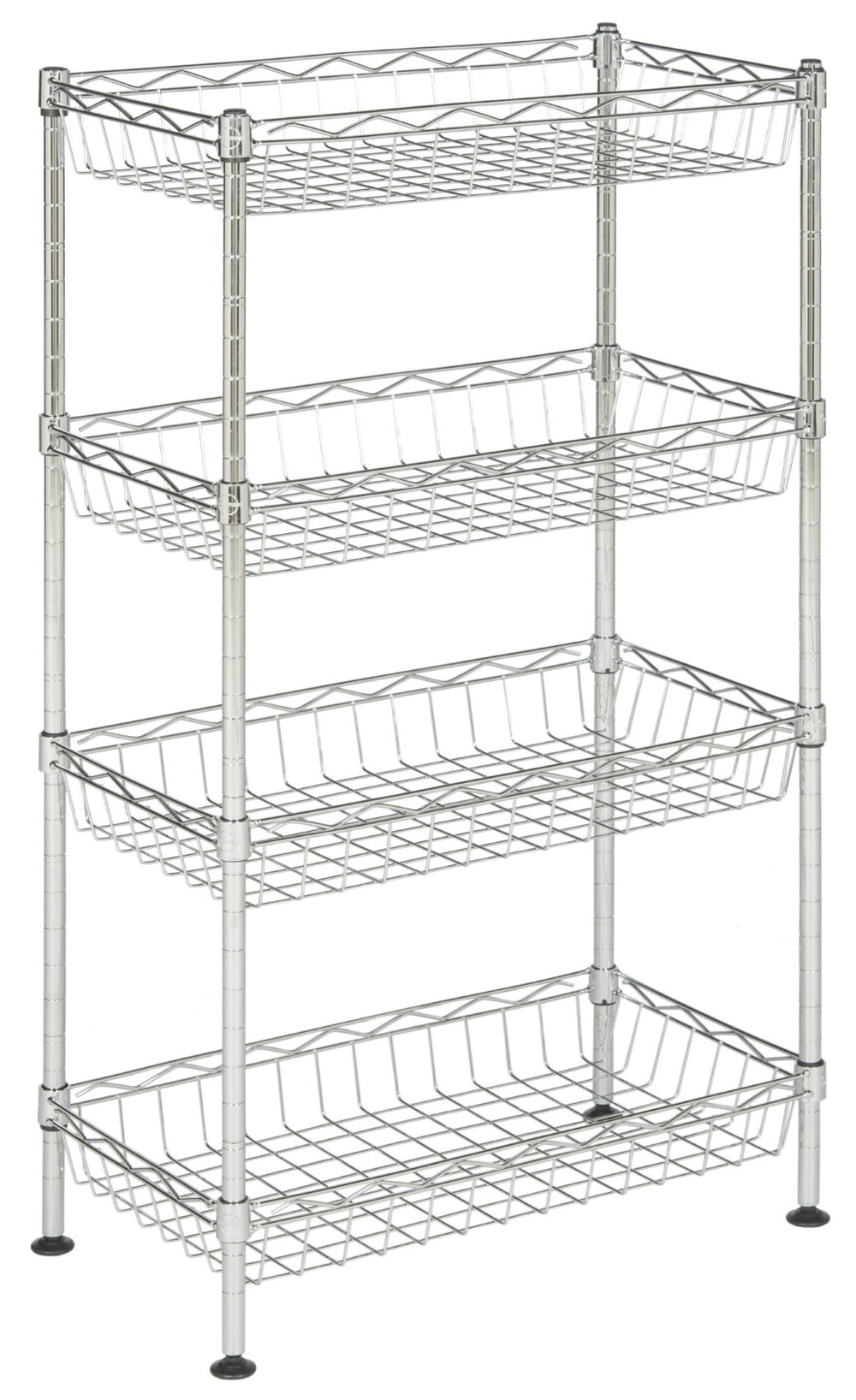 Safavieh Gaston 4 Tier Chrome Wire Mini Rack – Stylish & Versatile Storage Solution For Every Room In Your Home HAC1001A