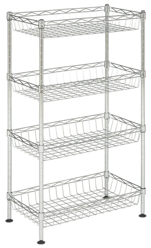Safavieh Gaston 4 Tier Chrome Wire Mini Rack – Stylish & Versatile Storage Solution For Every Room In Your Home HAC1001A