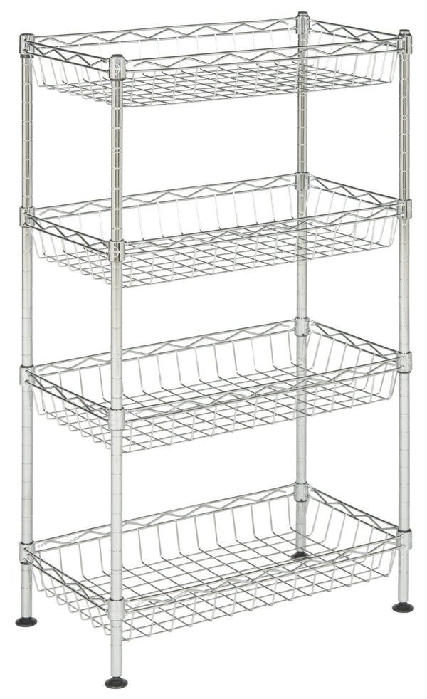 Safavieh Gaston 4 Tier Chrome Wire Mini Rack – Stylish & Versatile Storage Solution For Every Room In Your Home HAC1001A