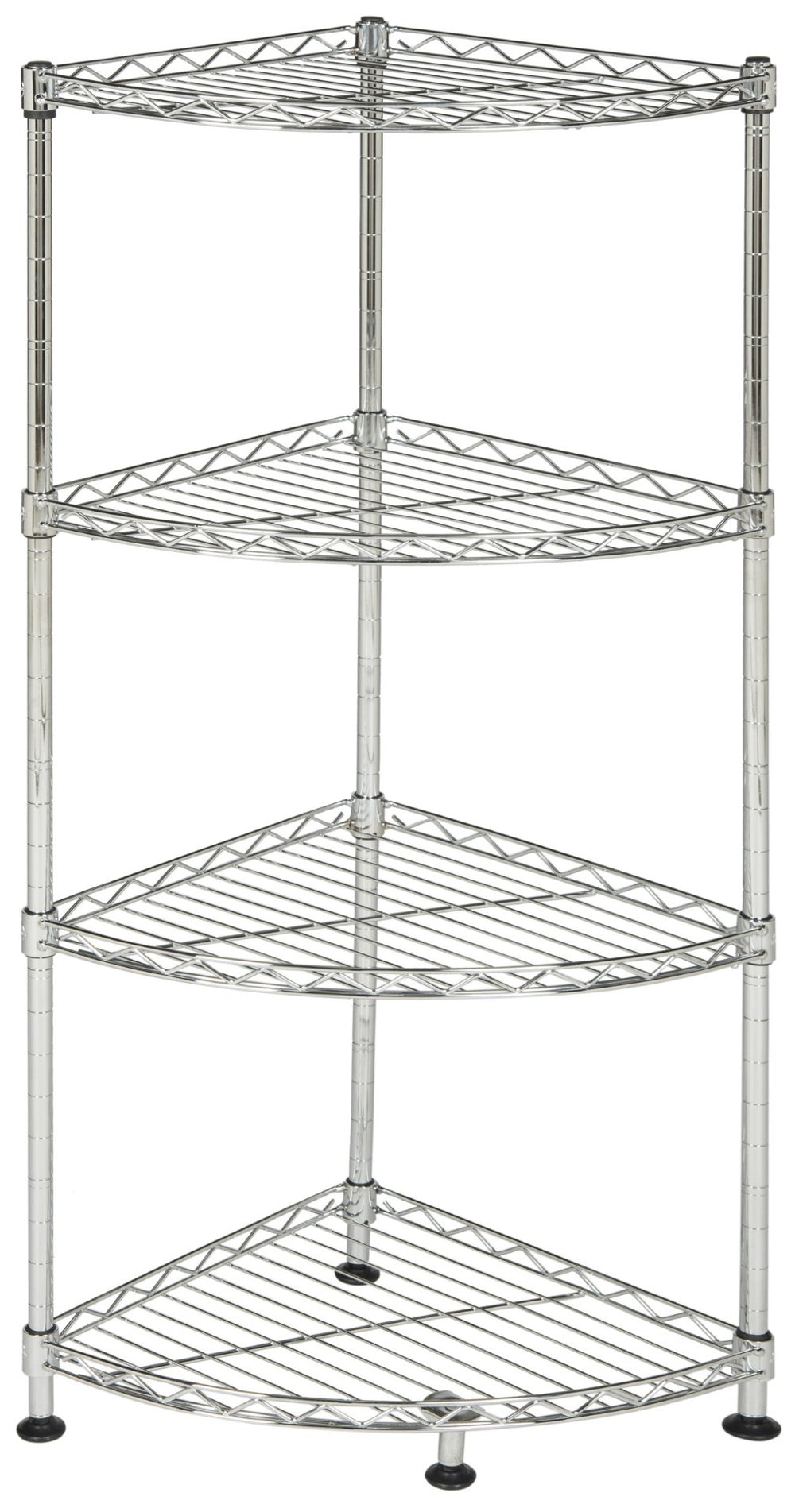 Safavieh Damaris 4-Tier Chrome Wire Corner Rack – Space-Saving Storage Solution For Home & Garage Organization HAC1004A