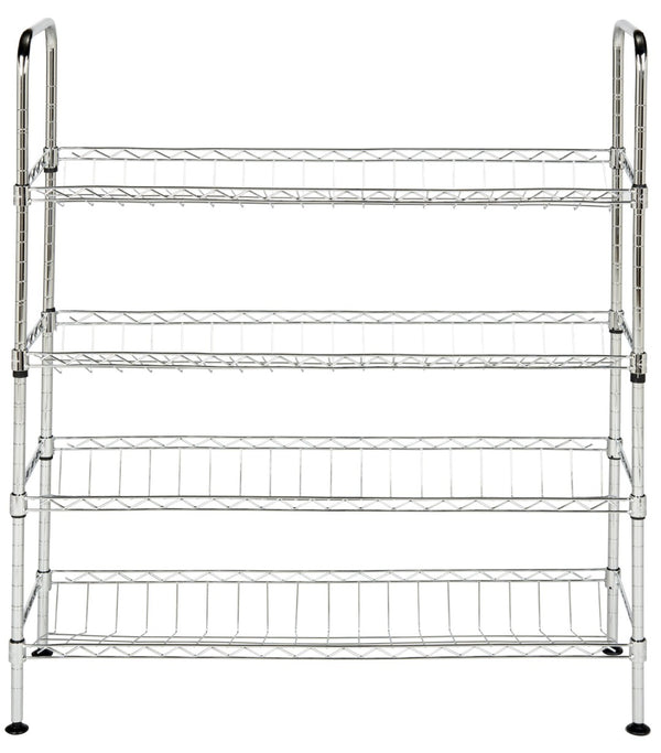 Safavieh Lidia Adjustable Chrome Wire Shoe Rack - Stylish, Space-Saving Organizer For Heels, Boots & Sneakers HAC1007A