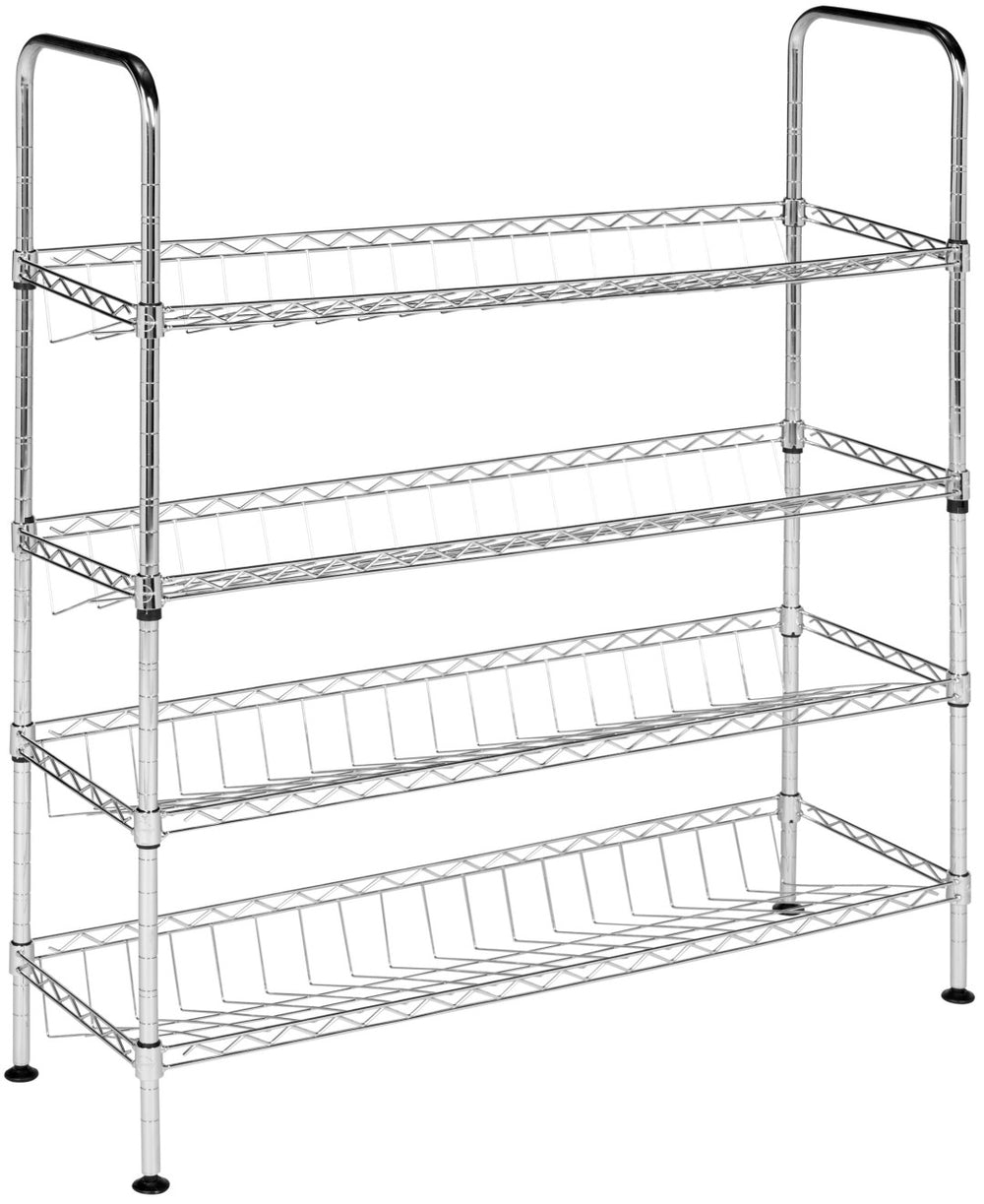 Safavieh Lidia Adjustable Chrome Wire Shoe Rack - Stylish, Space-Saving Organizer For Heels, Boots & Sneakers HAC1007A
