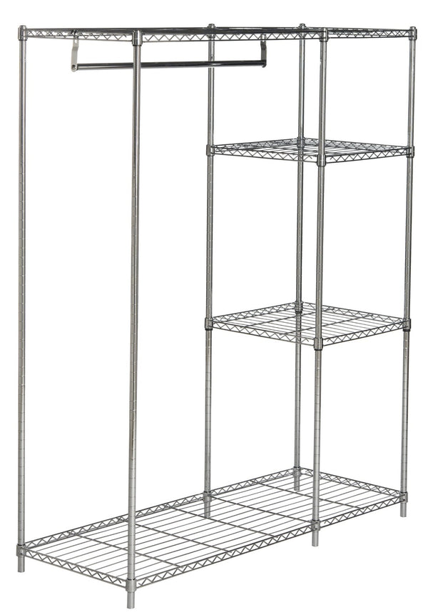 Safavieh Betsy Chrome Wire Adjustable Garment Rack - Stylish, Portable Storage For Clothes, Easy Assembly & Versatile Use HAC1008A
