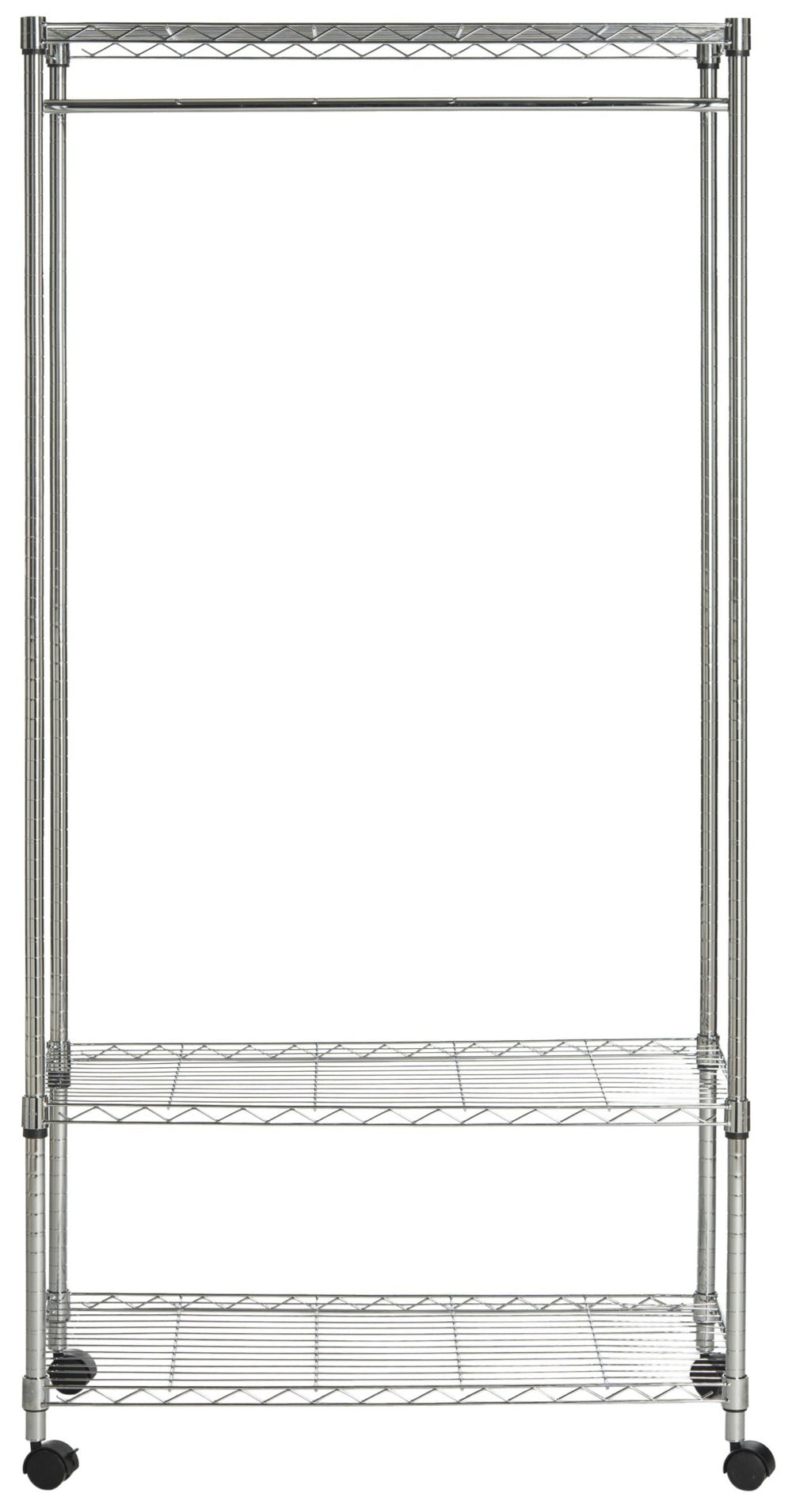 Safavieh Gordon 3-Tier Chrome Wire Garment Rack - Stylish, Space-Saving Closet Solution For Organized Storage HAC1009A