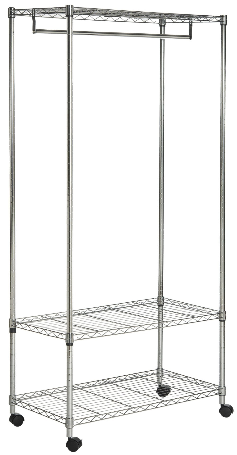 Safavieh Gordon 3-Tier Chrome Wire Garment Rack - Stylish, Space-Saving Closet Solution For Organized Storage HAC1009A