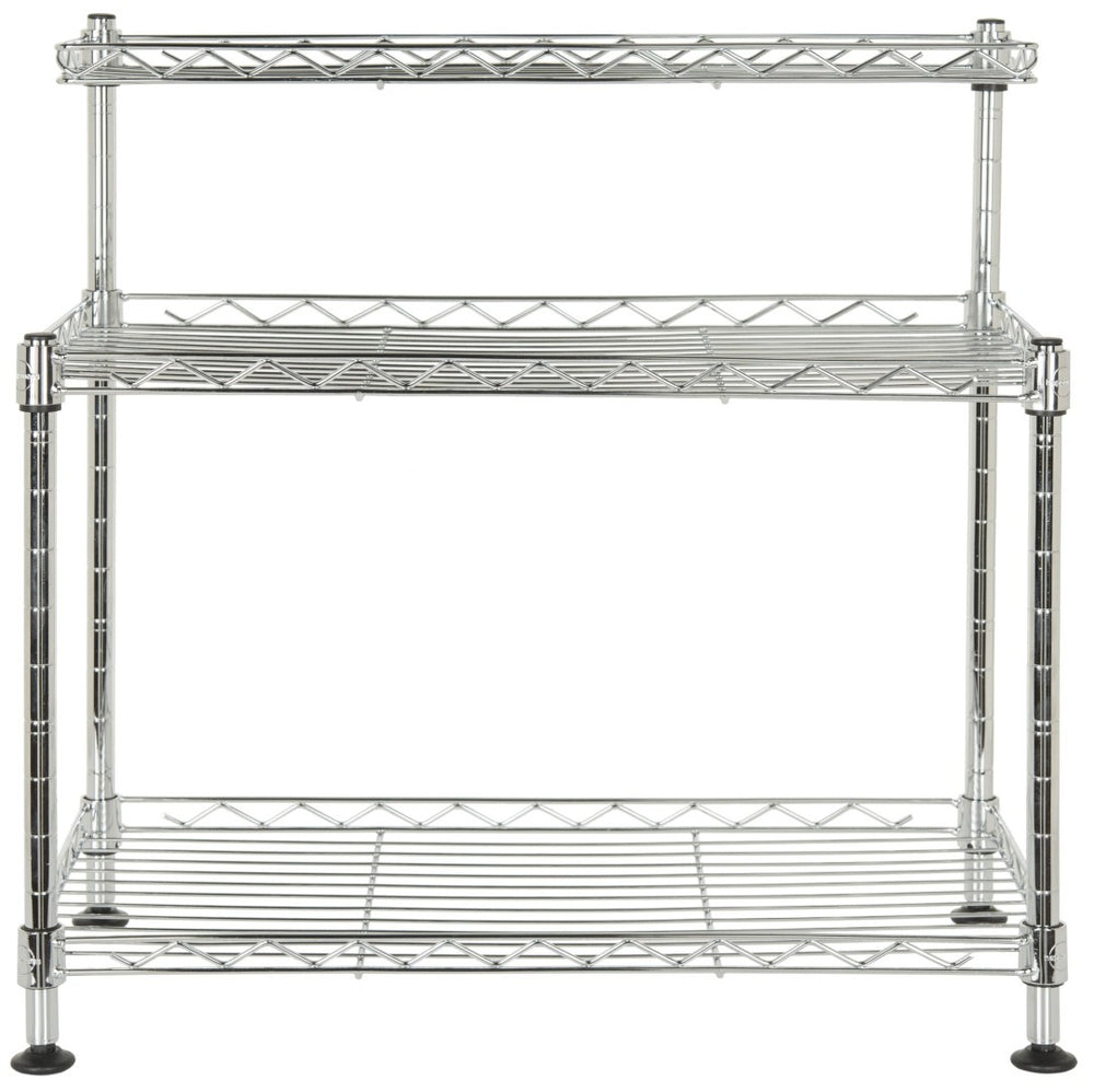 Safavieh Marcel Chrome Wire Mini Rack – Versatile 3-Tier Storage Organizer For Kitchens, Gardens & More! HAC1010A