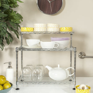 Safavieh Marcel Chrome Wire Mini Rack – Versatile 3-Tier Storage Organizer For Kitchens, Gardens & More! HAC1010A