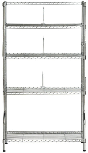 Safavieh Fernand Chrome Wire Book Rack - Modern Industrial 5-Tier Organizer For Home Office & Study Space HAC1017A