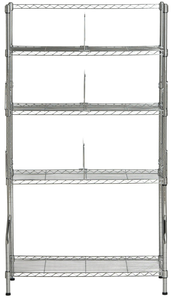 Safavieh Fernand Chrome Wire Book Rack - Modern Industrial 5-Tier Organizer For Home Office & Study Space HAC1017A
