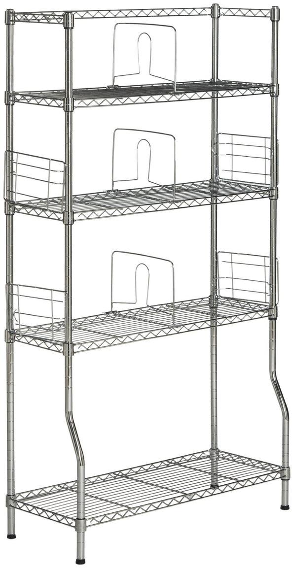 Safavieh Fernand Chrome Wire Book Rack - Modern Industrial 5-Tier Organizer For Home Office & Study Space HAC1017A