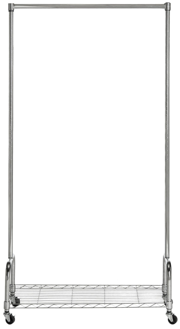 Safavieh Christian Chrome Wire Single Rod Clothes Rack - Stylish, Durable & Portable Wardrobe Organizer HAC1020A