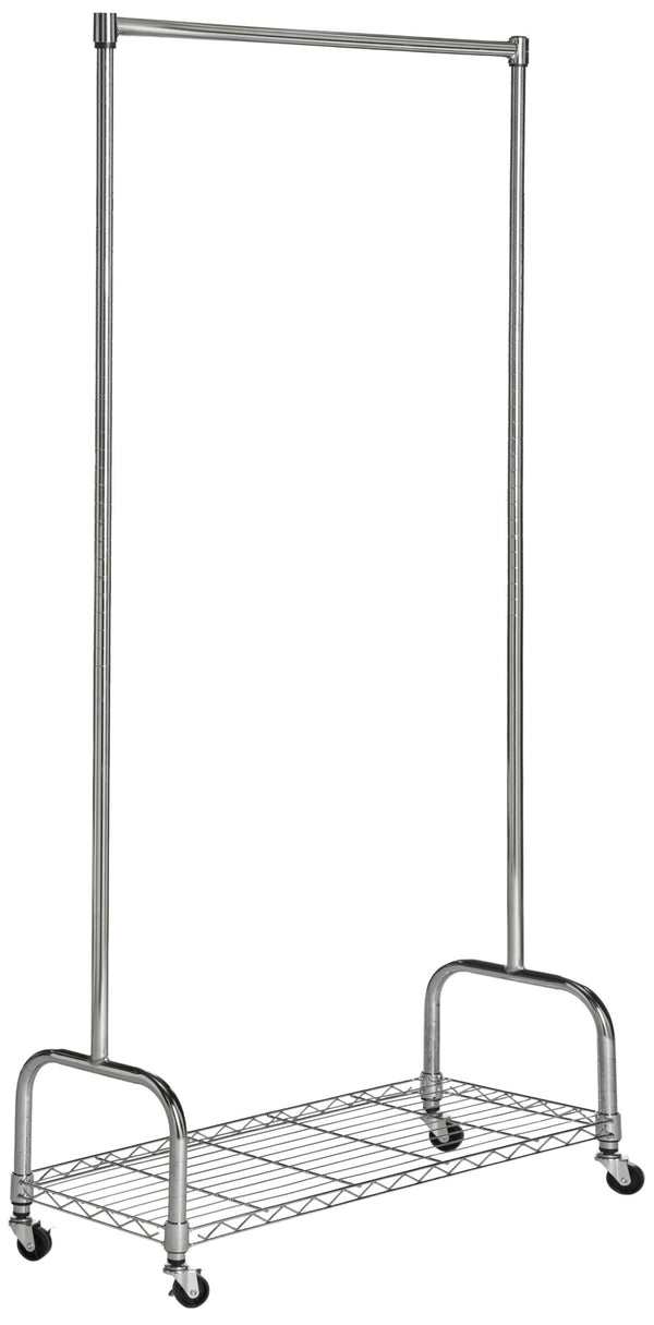 Safavieh Christian Chrome Wire Single Rod Clothes Rack - Stylish, Durable & Portable Wardrobe Organizer HAC1020A
