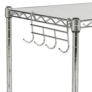 Safavieh Lucien 2-Tier Chrome Microwave Rack - Stylish Space-Saver Organizer For Kitchen Storage & Decor HAC1025A