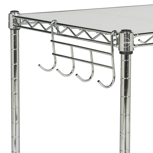 Safavieh Lucien 2-Tier Chrome Microwave Rack - Stylish Space-Saver Organizer For Kitchen Storage & Decor HAC1025A