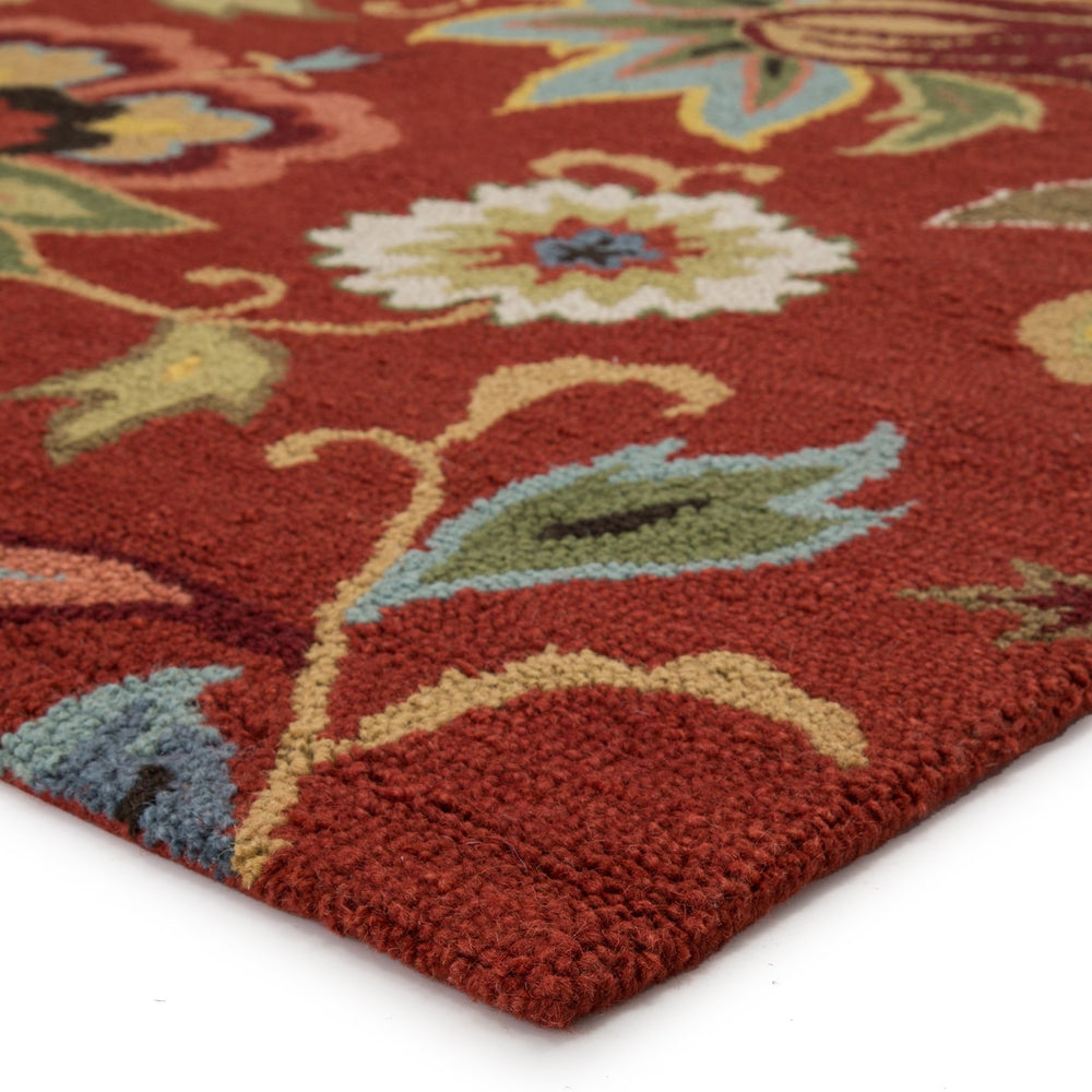 Jaipur Living Hacienda Zamora Hac11 Tufted Handmade 100% Wool Traditional Floral Indoor Rug Red, Blue 100% Wool, 100% Cotton Rug111762
