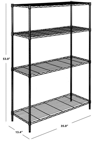 Safavieh Delta 4 Tier Chrome Wire Shelving Unit - Versatile Storage Rack For Kitchen, Garage & Closet Solutions HAC2001A
