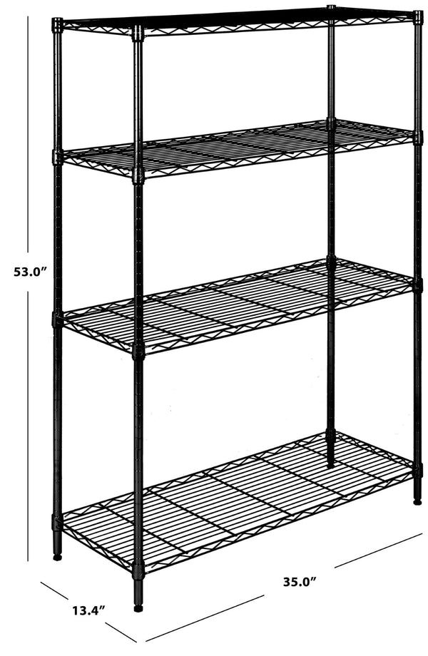 Safavieh Delta 4 Tier Chrome Wire Shelving Unit - Versatile Storage Rack For Kitchen, Garage & Closet Solutions HAC2001A