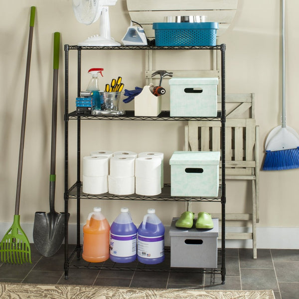 Safavieh Delta 4 Tier Chrome Wire Shelving Unit - Versatile Storage Rack For Kitchen, Garage & Closet Solutions HAC2001A
