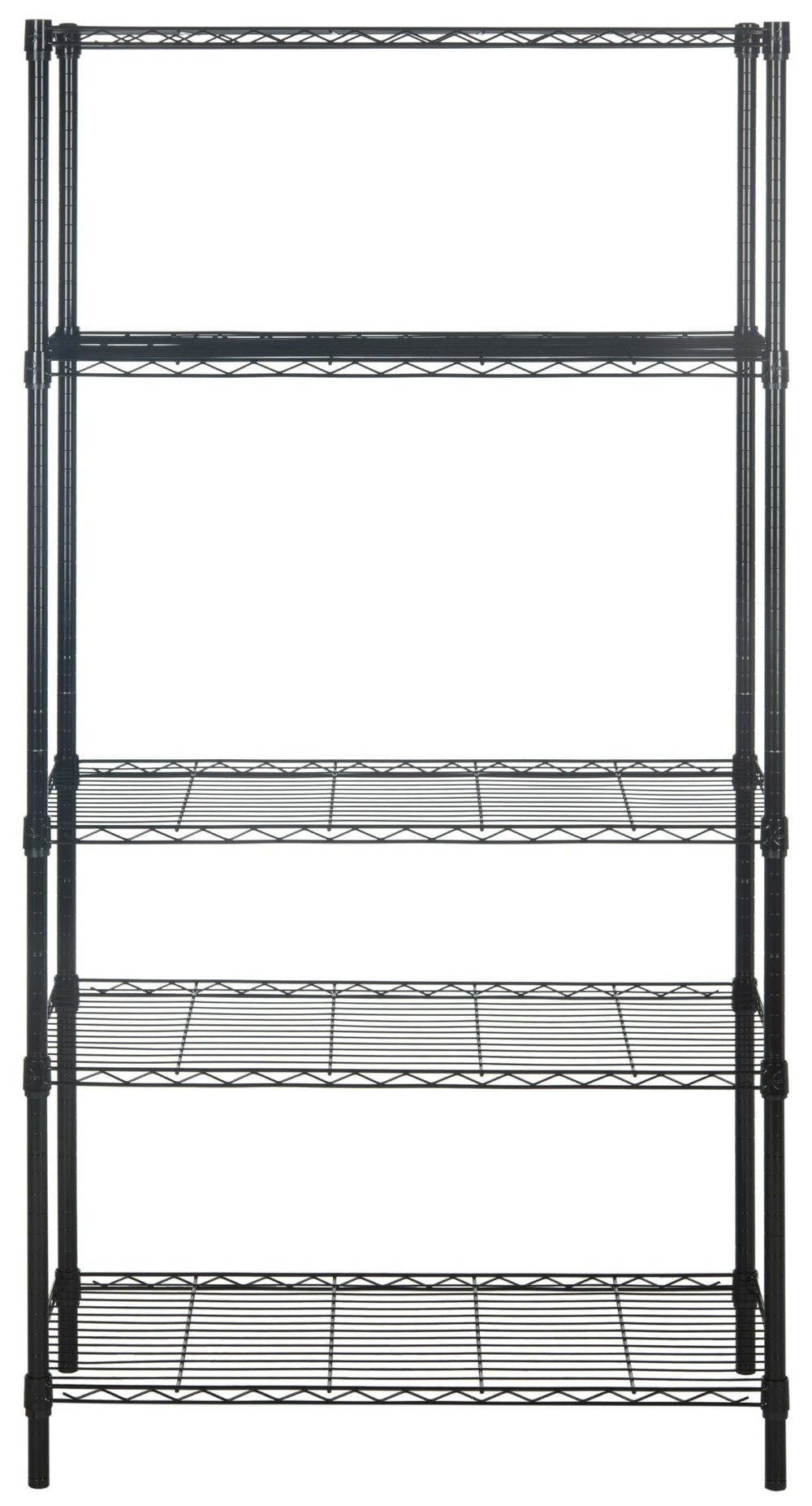 Safavieh Alpha 5-Tier Versatile Wire Shelving Unit For Efficient Storage In Home, Garage, Office, Or Pantry Black HAC2003A