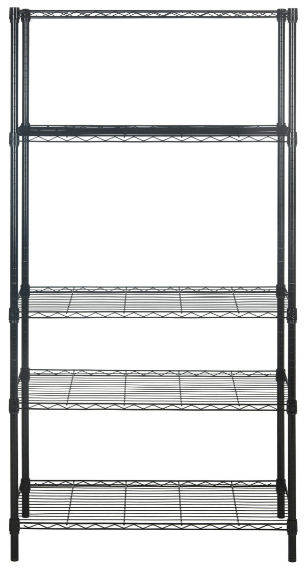 Safavieh Alpha 5-Tier Versatile Wire Shelving Unit For Efficient Storage In Home, Garage, Office, Or Pantry Black HAC2003A