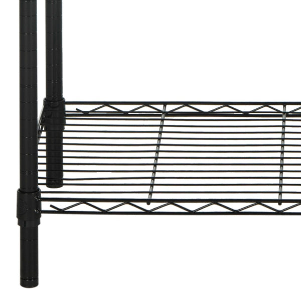Safavieh Alpha 5-Tier Versatile Wire Shelving Unit For Efficient Storage In Home, Garage, Office, Or Pantry Black HAC2003A