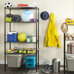 Safavieh Alpha 5-Tier Versatile Wire Shelving Unit For Efficient Storage In Home, Garage, Office, Or Pantry Black HAC2003A