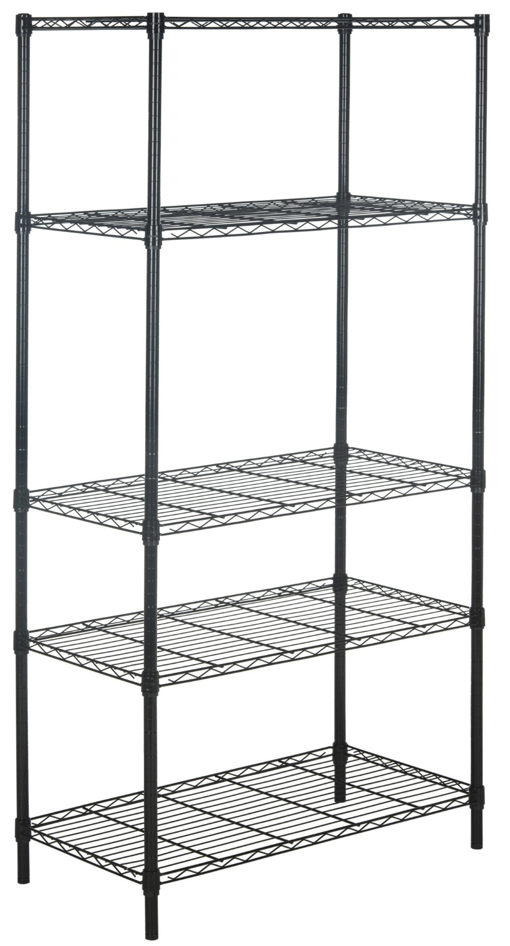 Safavieh Alpha 5-Tier Versatile Wire Shelving Unit For Efficient Storage In Home, Garage, Office, Or Pantry Black HAC2003A