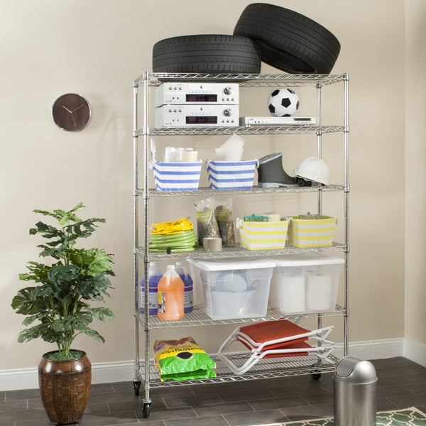 Safavieh Juliet 6-Tier Heavy Duty Chrome Wire Shelving Unit – Maximize Storage In Garage, Workshop & More! HAC2005A