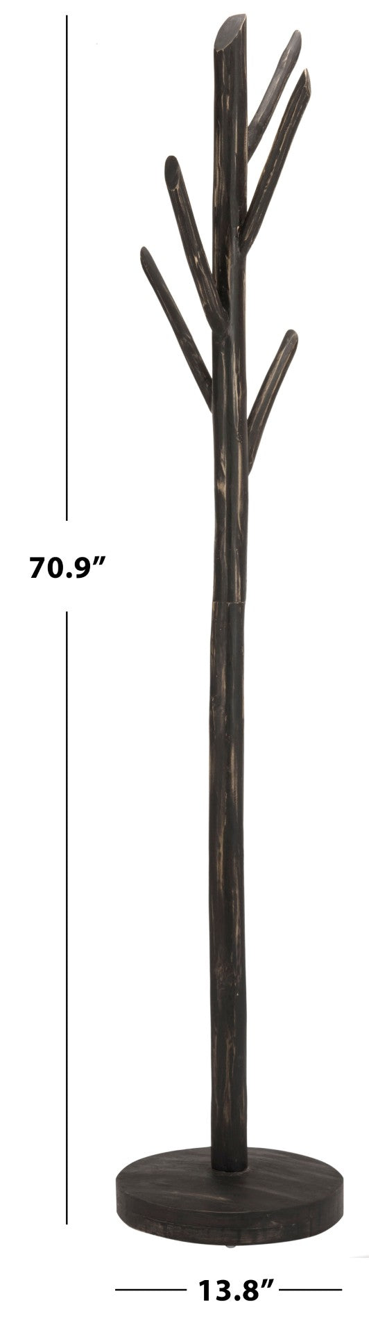 Walter 70-Inch Tree Branch Coat And Hat Rack – Modern Teak Wood Storag