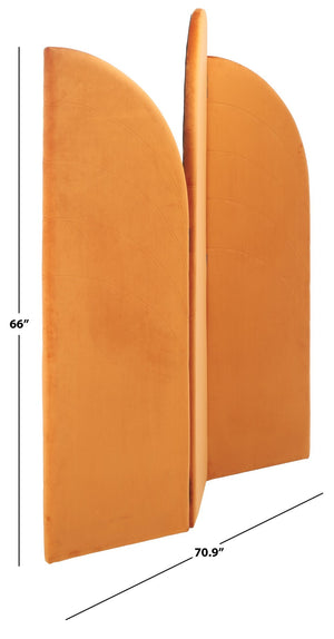Safavieh Celestino Plush Velvet Tri-Fold Room Screen - Stylish Orange Divider & Elegant Accent For Any Space HAC4500A