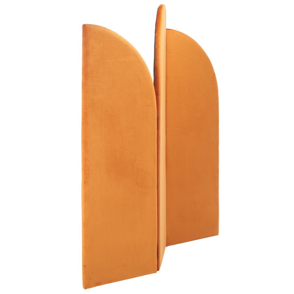 Safavieh Celestino Plush Velvet Tri-Fold Room Screen - Stylish Orange Divider & Elegant Accent For Any Space HAC4500A