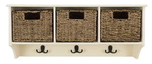 Safavieh Finley Stylish 3-Basket Wall Rack For Efficient Storage In Kitchens, Bathrooms, And Entryways White HAC5700C
