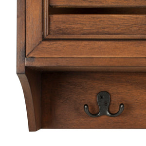 Safavieh Leon Wall-Mounted 3-Drawer Rack With Hooks – Stylish Storage Solution For Entryway & Kitchen Honey HAC5701B