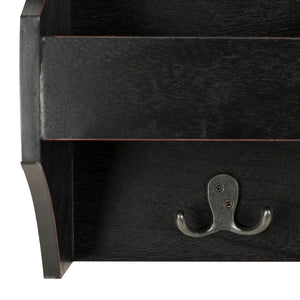 Safavieh Darcey Elegant Wall Rack - Stylish Entryway Storage Solution With Hooks For Coats And Essentials Black HAC5702A