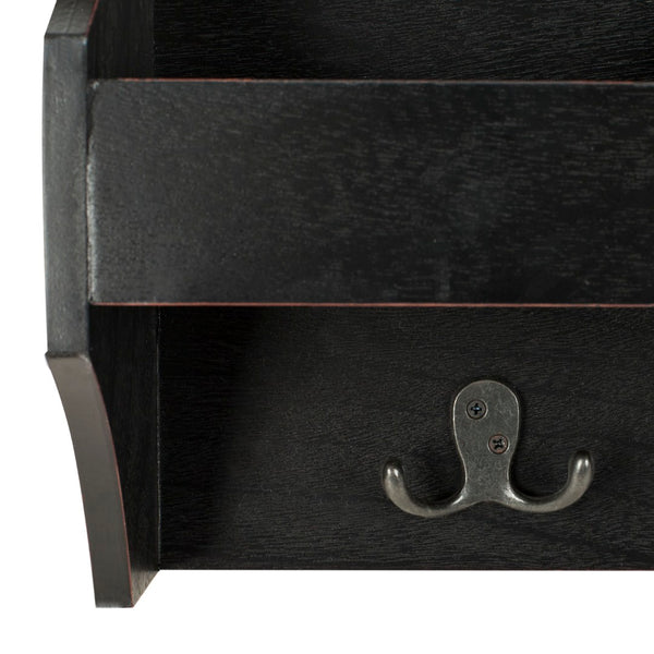 Safavieh Darcey Elegant Wall Rack - Stylish Entryway Storage Solution With Hooks For Coats And Essentials Black HAC5702A