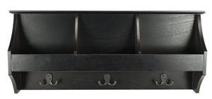 Safavieh Darcey Elegant Wall Rack - Stylish Entryway Storage Solution With Hooks For Coats And Essentials Black HAC5702A