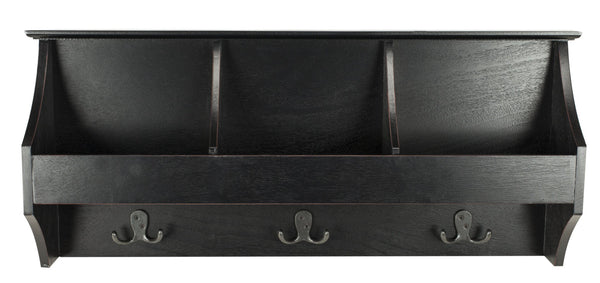 Safavieh Darcey Elegant Wall Rack - Stylish Entryway Storage Solution With Hooks For Coats And Essentials Black HAC5702A