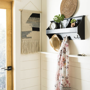 Safavieh Darcey Elegant Wall Rack - Stylish Entryway Storage Solution With Hooks For Coats And Essentials Black HAC5702A